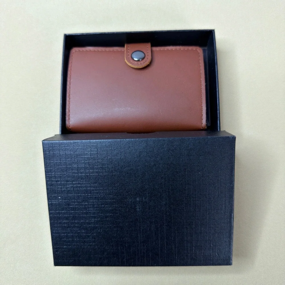 NEW Safecard RFID Pop Up Wallet Mens OS Brown New Leather Minimalist Card Holder
